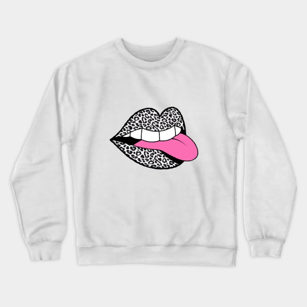 Snow Leopard Mouth Crewneck Sweatshirt by KindlyHarlot